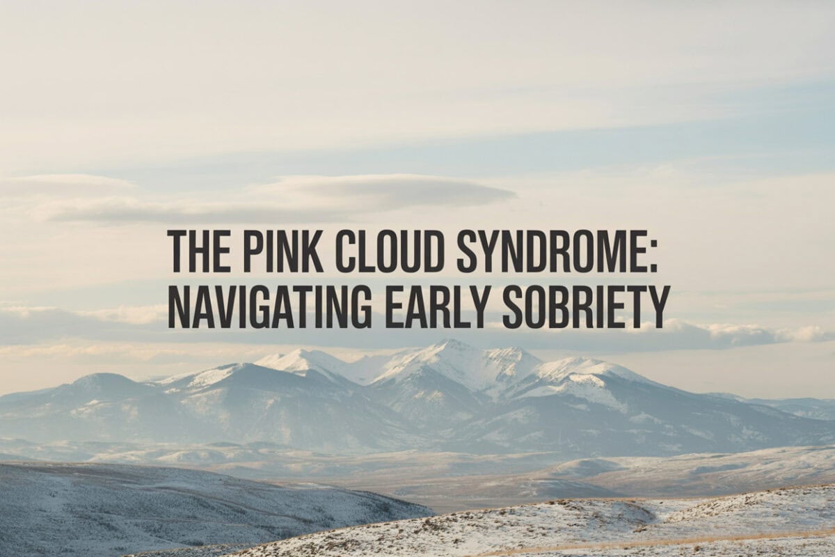 pink cloud syndrome in sobriety illustrated by a calm Colorado winter landscape