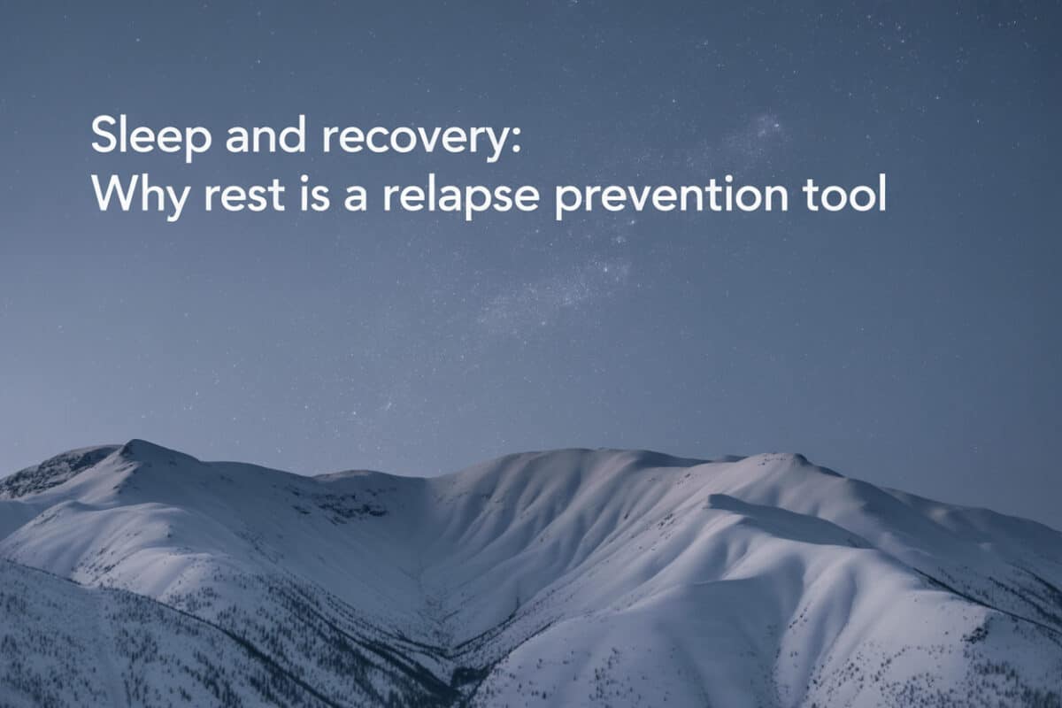 sleep and addiction recovery represented by a calm Colorado winter night