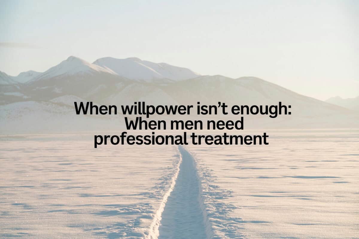 when to seek addiction treatment for men illustrated by a calm Colorado landscape