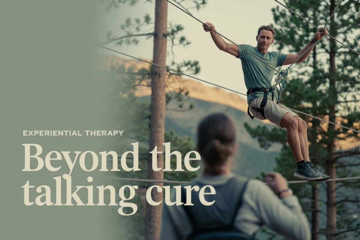 Man participating in outdoor experiential therapy at Valiant Living.